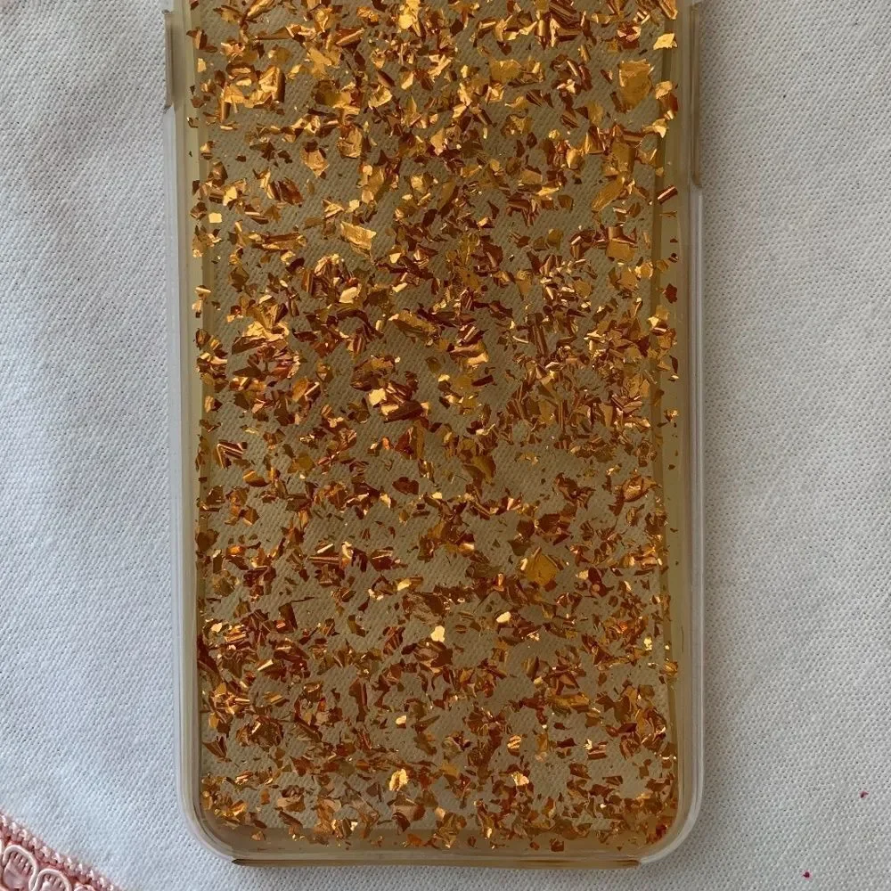 𝅺apple IPHONE 6S MAX HARD GOLD DUST INFUSED CASE